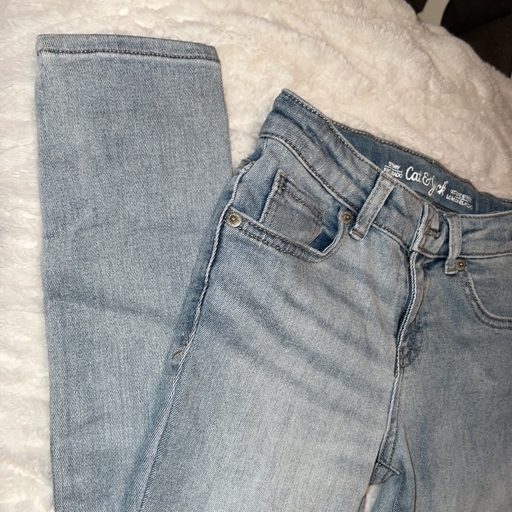 Cat & Jack blue denim skinny jeans long pants ultimate stretch 10 girls youth​​ - Picture 9 of 10